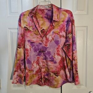 Fashion Nova Vibrant Pink Purple Button Up Top 2X